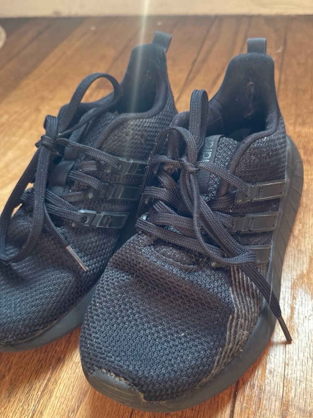 adidas Women's Black Knit Lace-Up Sneakers